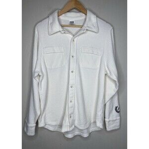 Vintage Y2K Victoira Secret PINK Cream Fleece Button Front Shirt Preppy XS